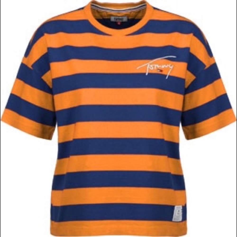 Tommy orange Blue striped T-shirt